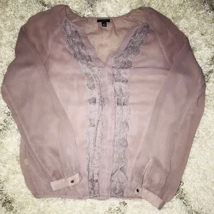 Ann Taylor Lavender Sheer Blouse